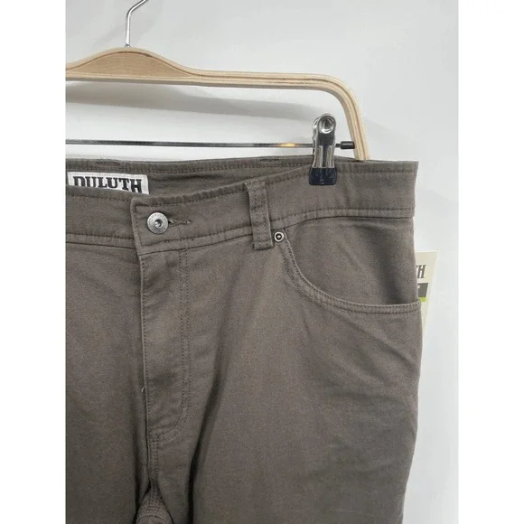 Duluth Trading Co Mens Fire Hose Flannel Lined Pants 38x30 Relaxed Fit Brown NWT